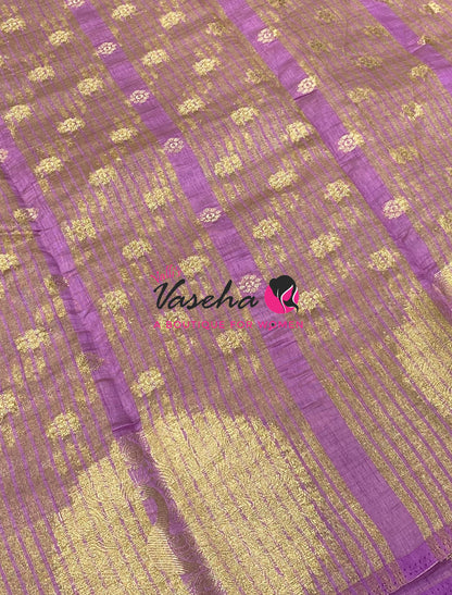 Semi Tussar Silk Saree | Lavender Shade |VVSTS056