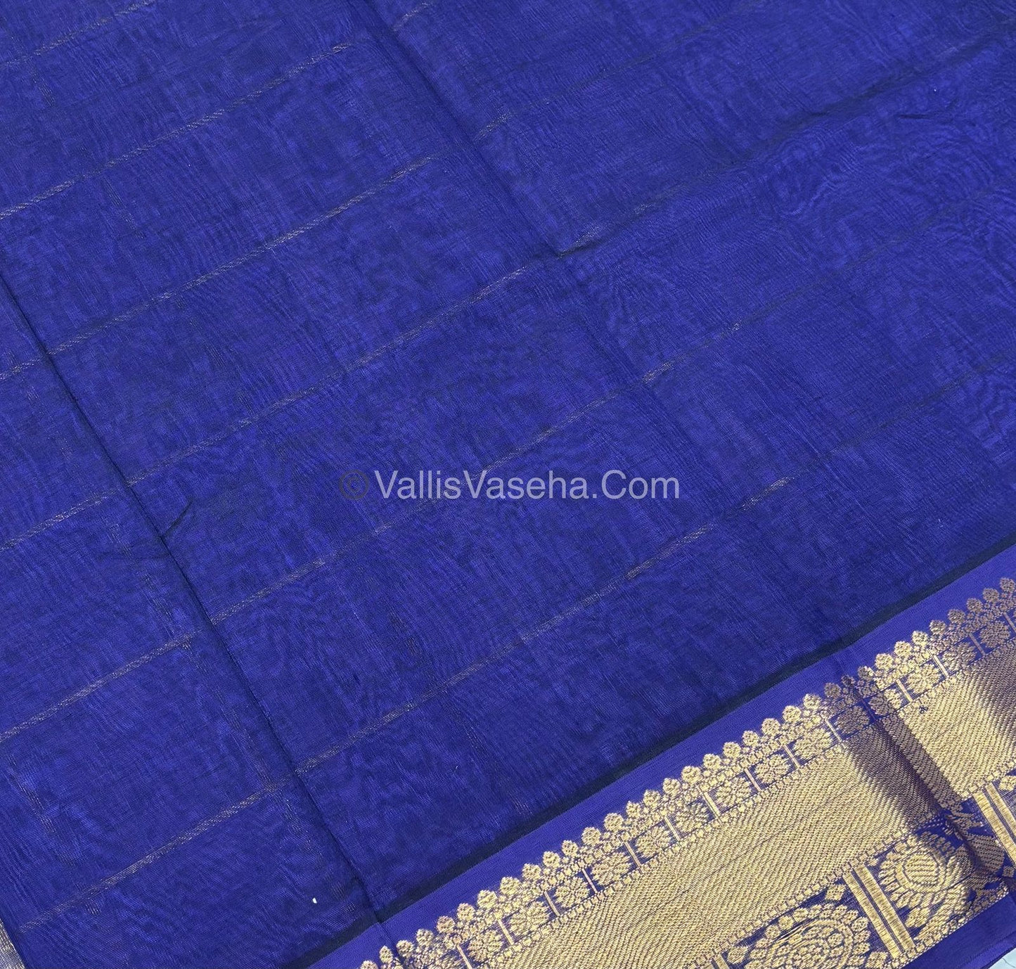 Pure Silk Cotton Saree - Mayil & Chakkaram Design - Lavandar  With Blue  - VVMC001