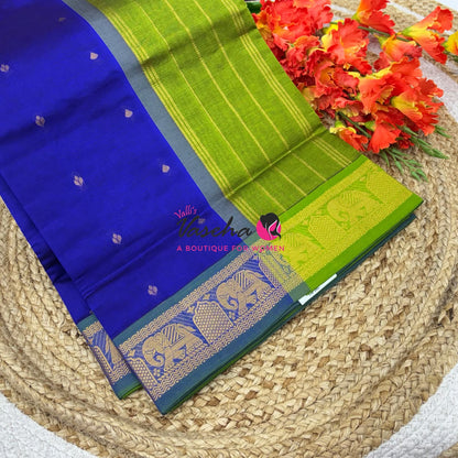Semi Silk Cotton Saree | Small Leaf Butta Design |VVSSC010