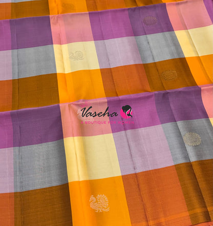 Pure Soft Silk Saree  - Pazhum Pazhamum Checks - Border Less - VVPSS096