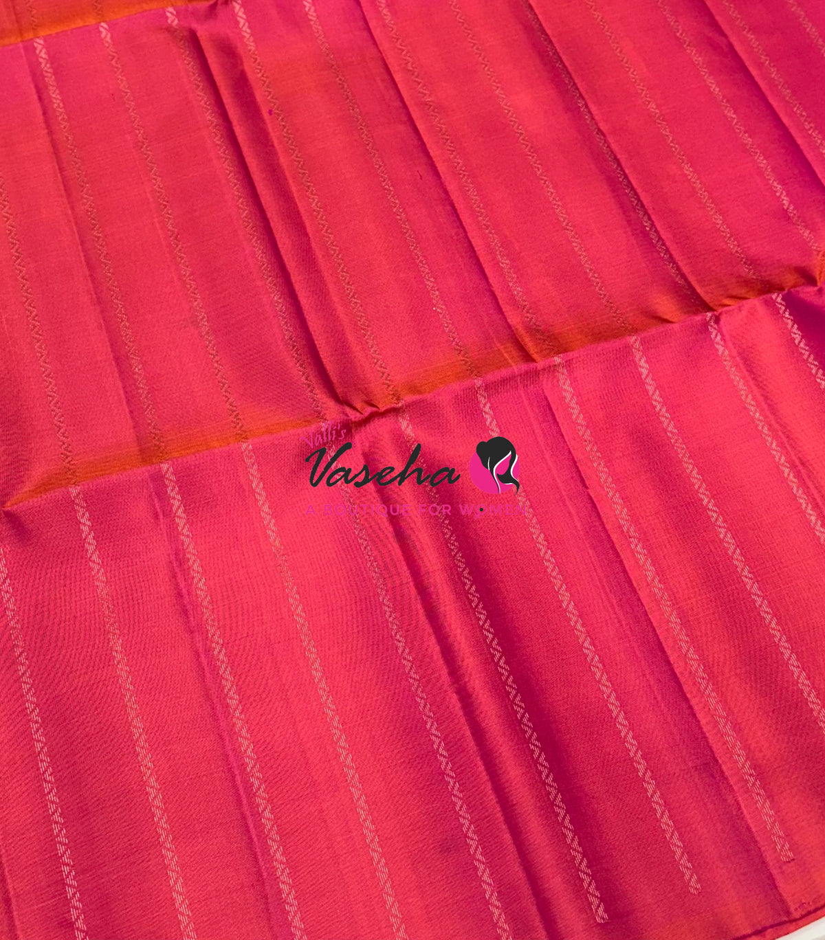 Pure Soft Silk Saree - Border Less  - Peachish Pink & Green Combo - VVPSS066