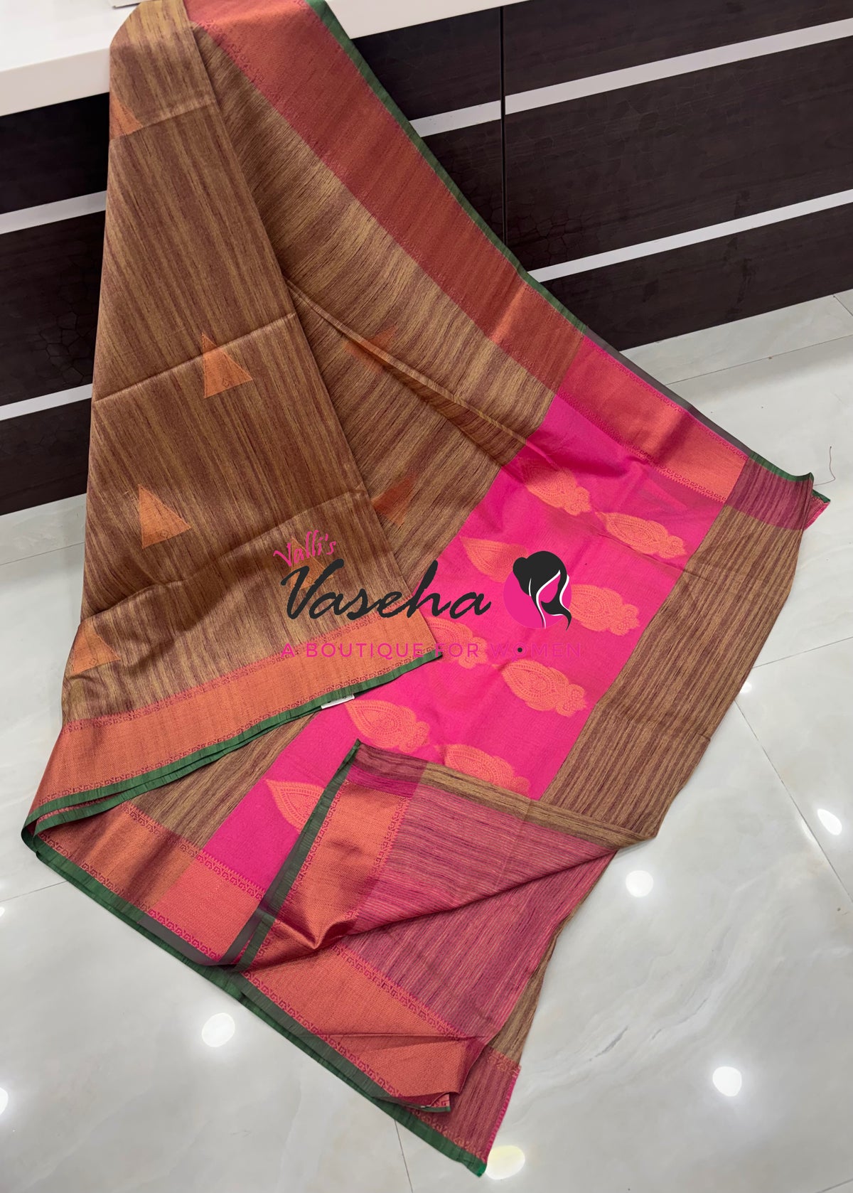 30% less - Offer Saree - Semi Tussar  Saree - VVDS008