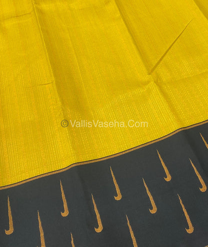 Kanchi Semi Silk - Yellow with Black VVKSS001