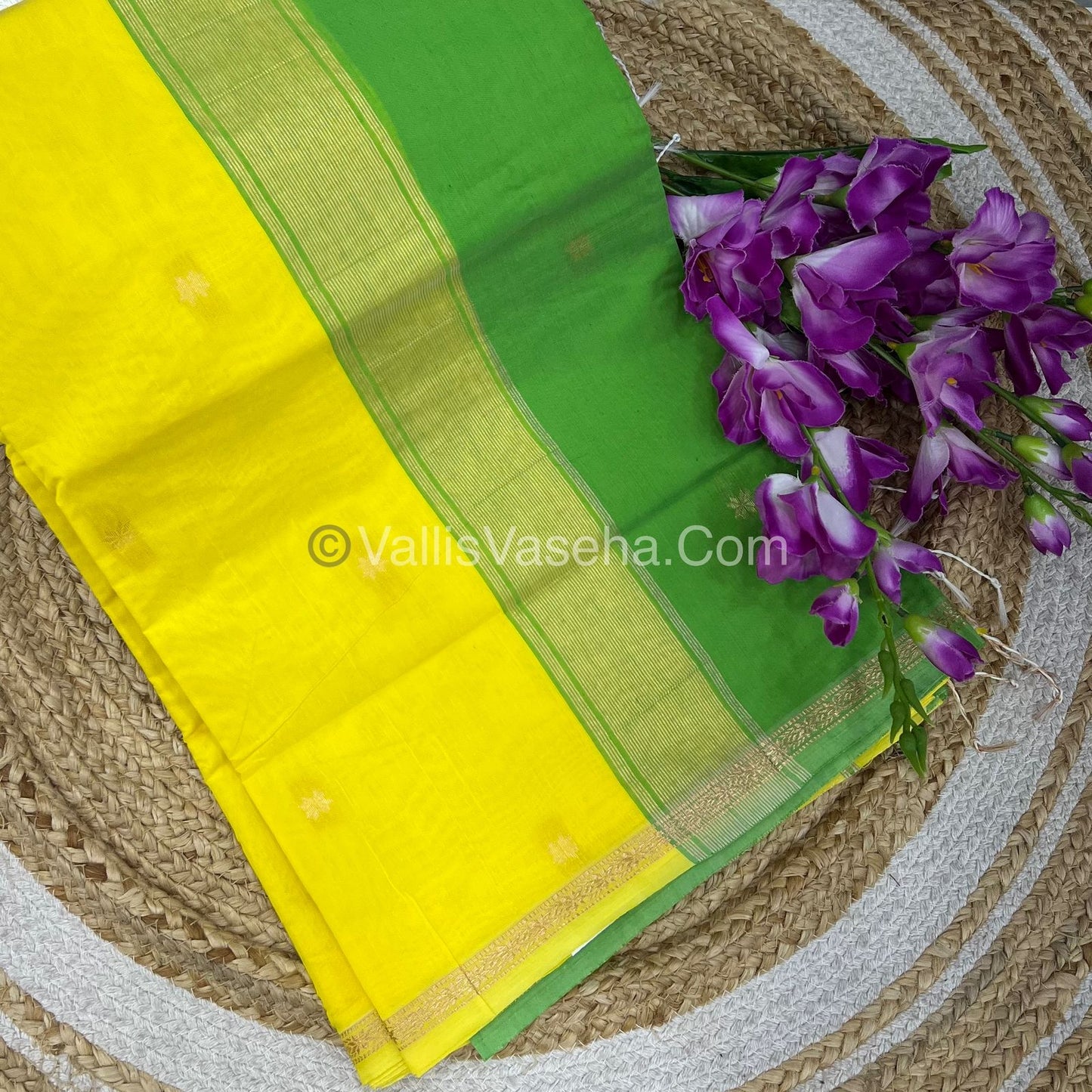 Semi Maheshwari Silk Cotton Saree - VVMSC006