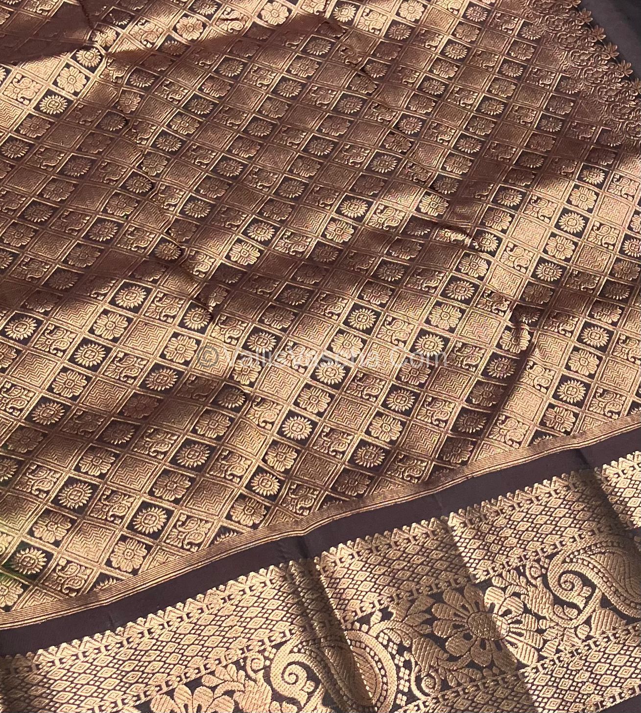 Half Mix - Pure Soft Silk Saree - Pink & Brown Shade - VVPSS031