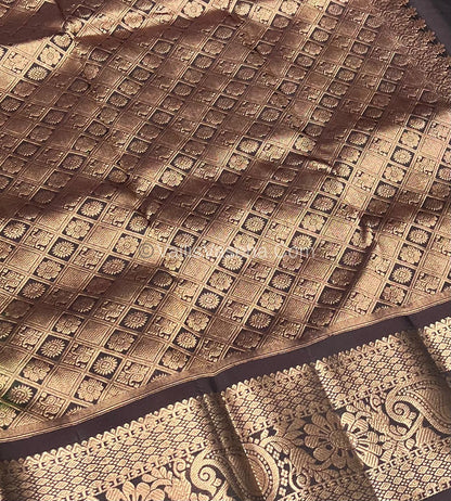 Half Mix - Pure Soft Silk Saree - Pink & Brown Shade - VVPSS031