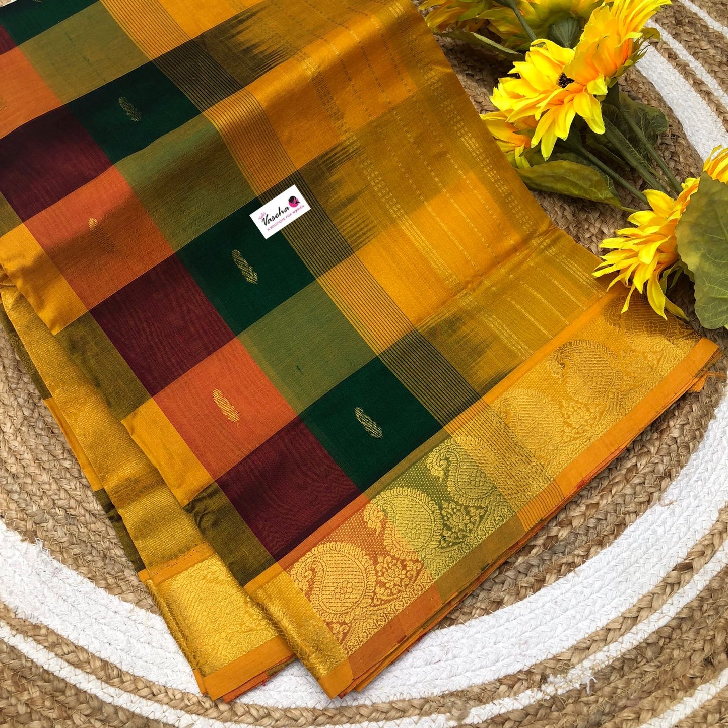 10 yards - Pure Silk Cotton - Pazhum Pazhamum Checks - VVTYSC001