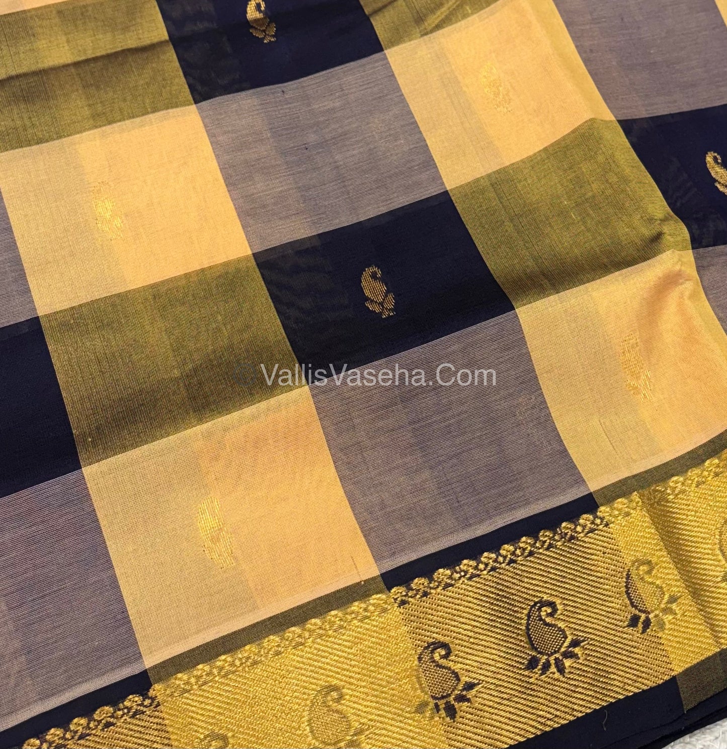 Pure Silk Cotton Saree - Pazhum Pazhamum Checks Design - VVPPSC02