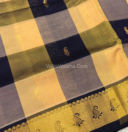 Pure Silk Cotton Saree - Pazhum Pazhamum Checks Design - VVPPSC02