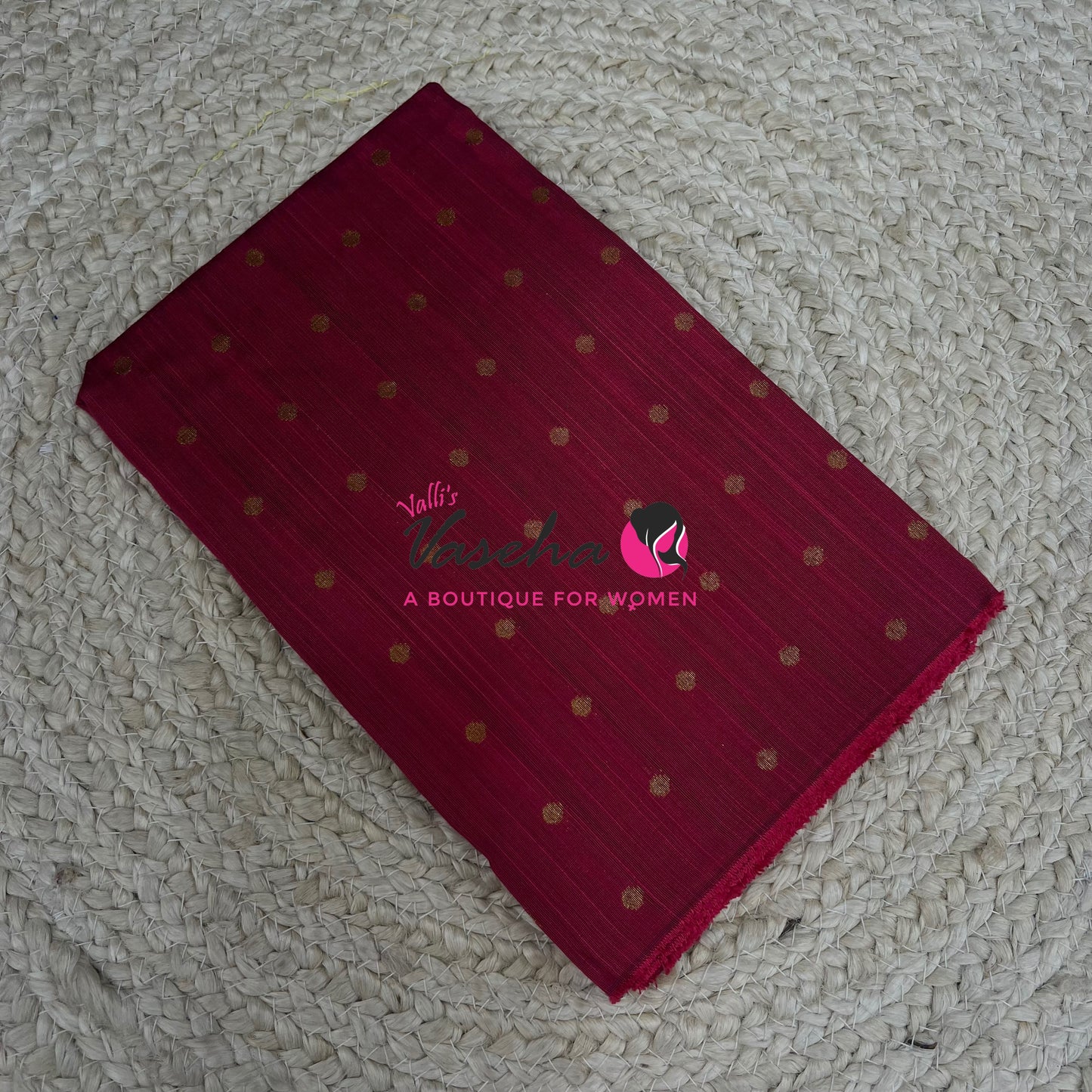Blouse Bit - Semi Raw Silk - Round Zari -Butta Design - 1mtr - VVBB001