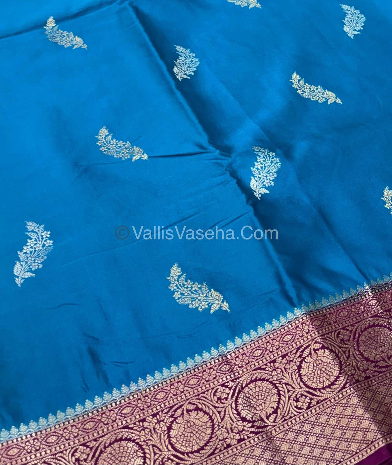 Premium Viscose Saree - Blue & Purple Shade - VVPV001