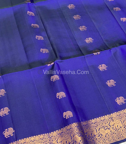 Pure Soft Silk Saree - Kanchi Border - Royal Blue Shade - VVPSS046