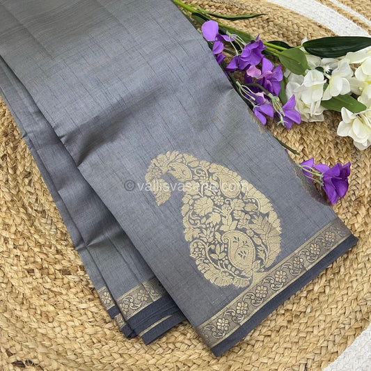 Semi Tussar Silk - Grey Shade - VVSTS002