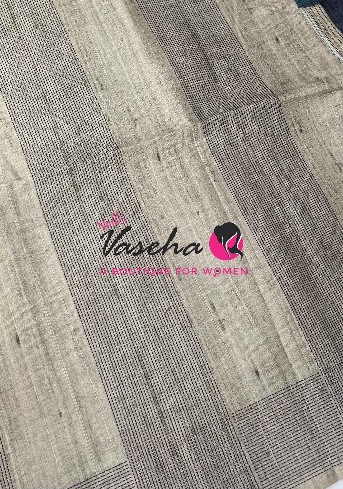 Semi Matka Tussar  Saree - Grey & Pink Shade - VVSMT002