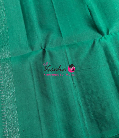 Pure Soft Silk Saree - Border Less  - Dual Tone Green Shade - VVPSS131