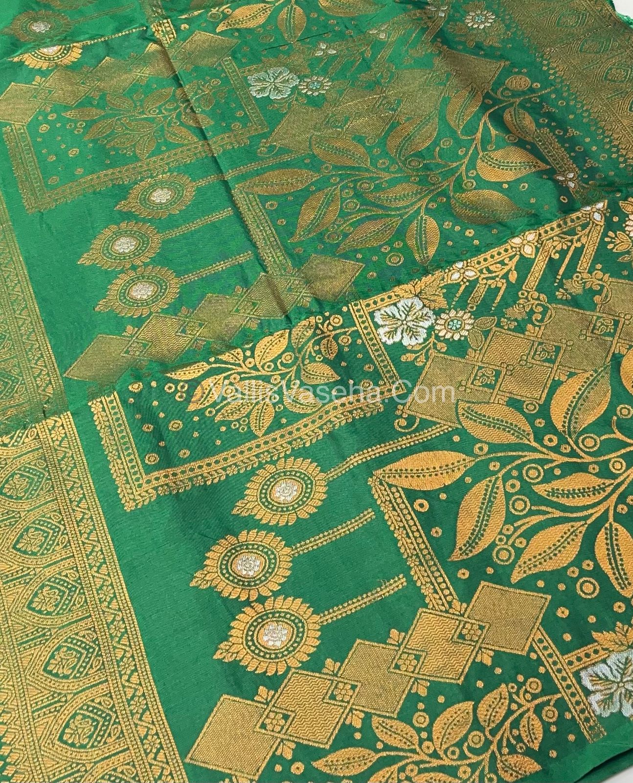 Semi Soft Silk - Border less - Light Green Shade -VVSSS007