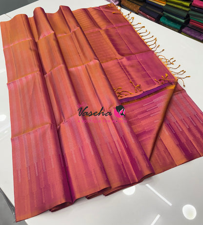 Pure Soft Silk Saree  -  Peachish Pink Shade - VVPSS129