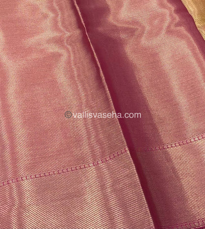 Semi Bridal Tissue Sarees | Jothika Hit Design |Gold mixed Pink shade - VVJTS001