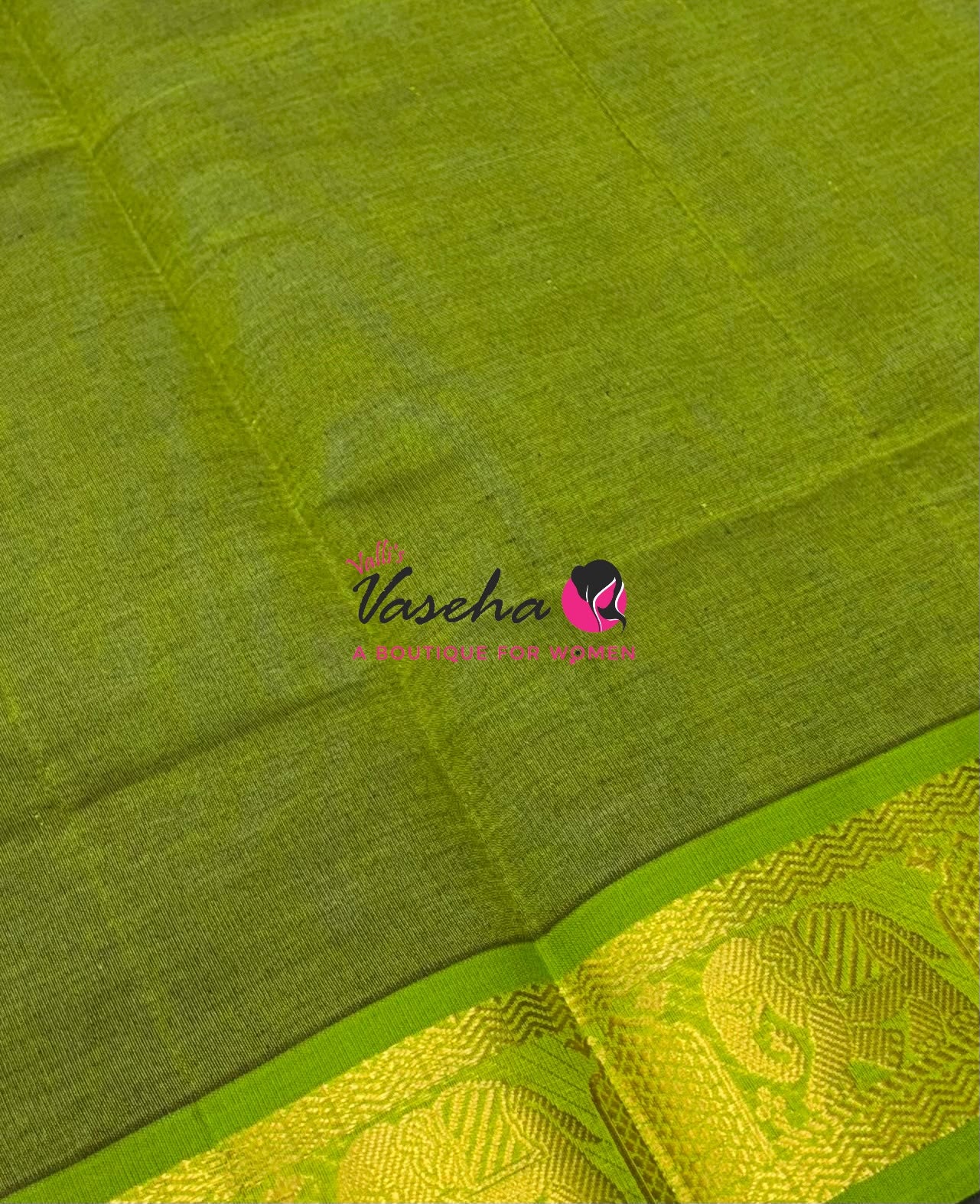 Semi Silk Cotton Saree | Small Leaf Butta Design |VVSSC010