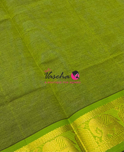 Semi Silk Cotton Saree | Small Leaf Butta Design |VVSSC010
