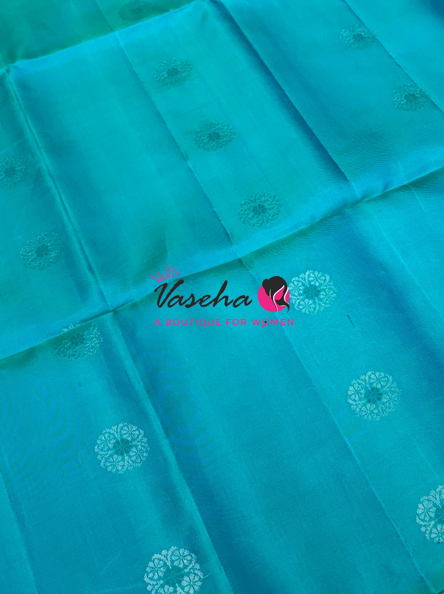 Pure Soft Silk Saree - Border Less  - Blue  & Black Combo - VVPSS055