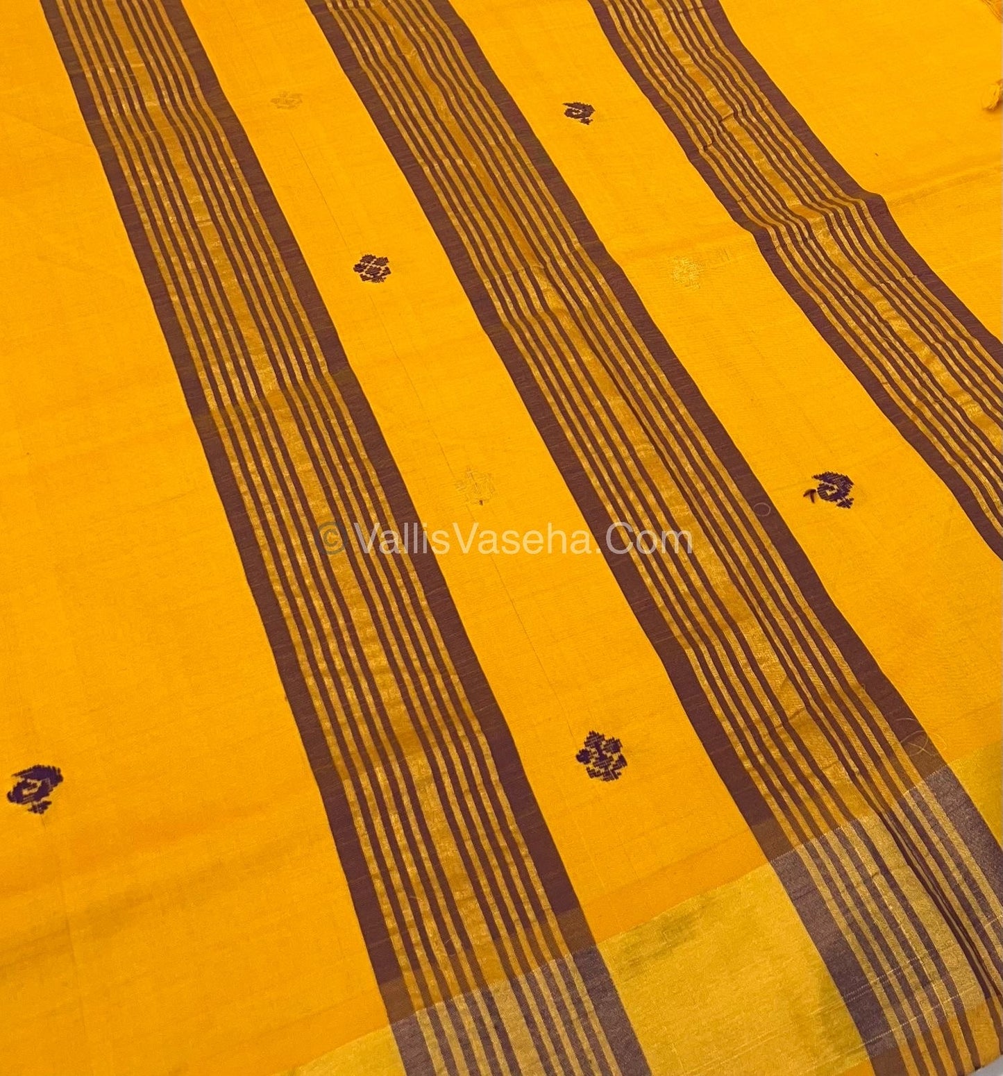 Semi Silk Cotton Saree - Purple & Yellow Combo - VVSSC001