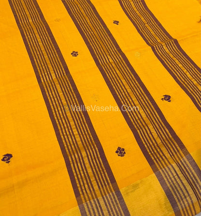Semi Silk Cotton Saree - Purple & Yellow Combo - VVSSC001