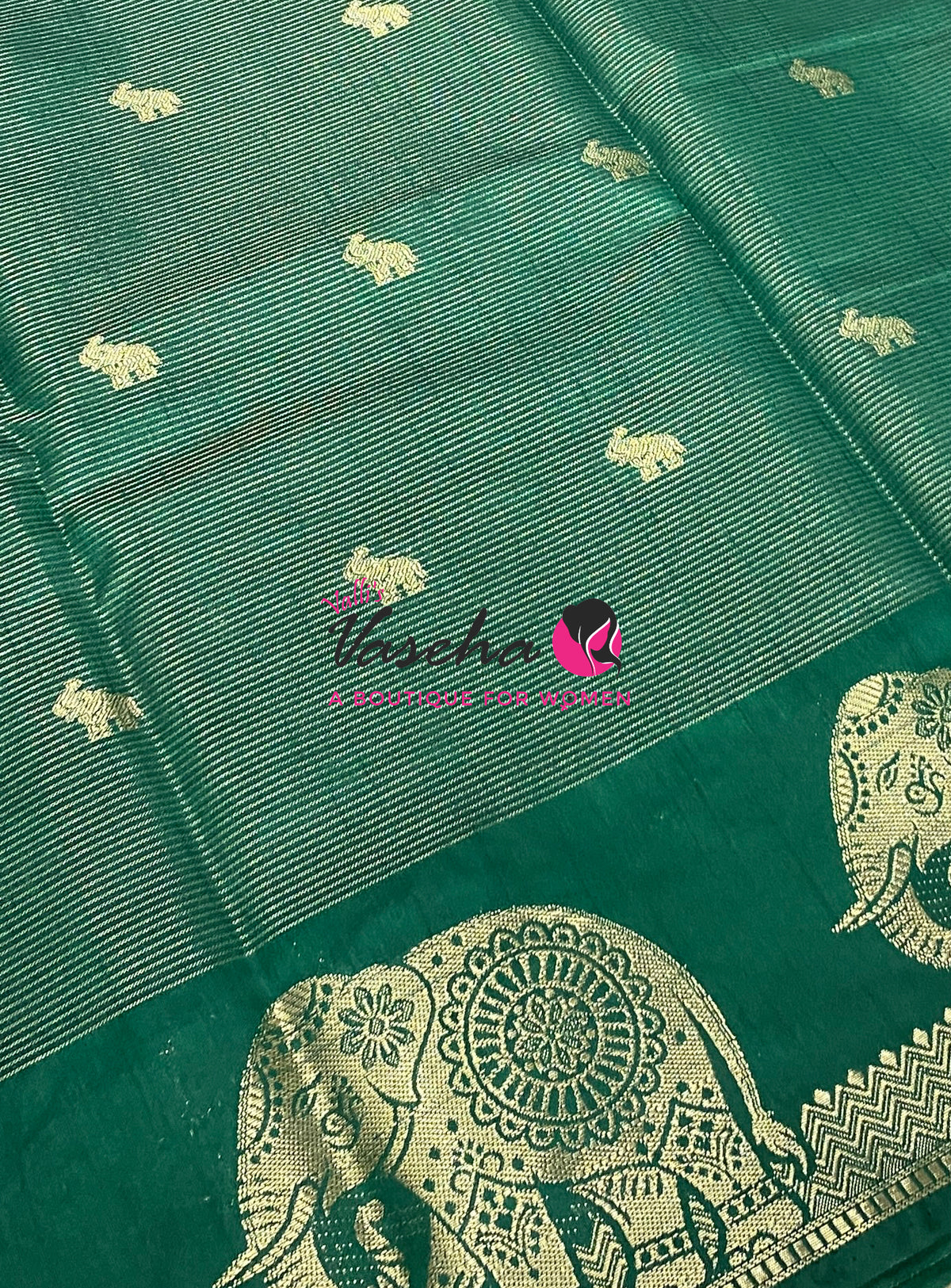 Semi Tussar Silk Saree | Green Shade |VVSTS060