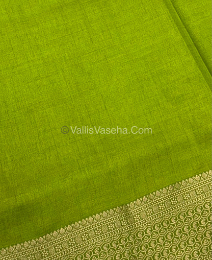 Semi Tussar Silk - Grand Pallu - Green Shade - VVSTS021