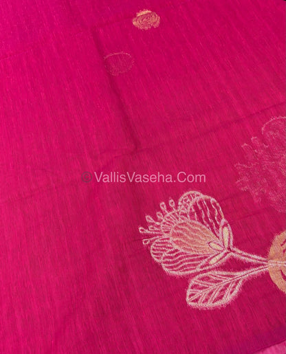 Linen Mixed Jute Silk Saree - Pink Shade - VVLMJ002