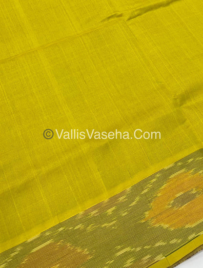 Semi Silk Cotton Saree -  Wine & Yellow- VVSSC001