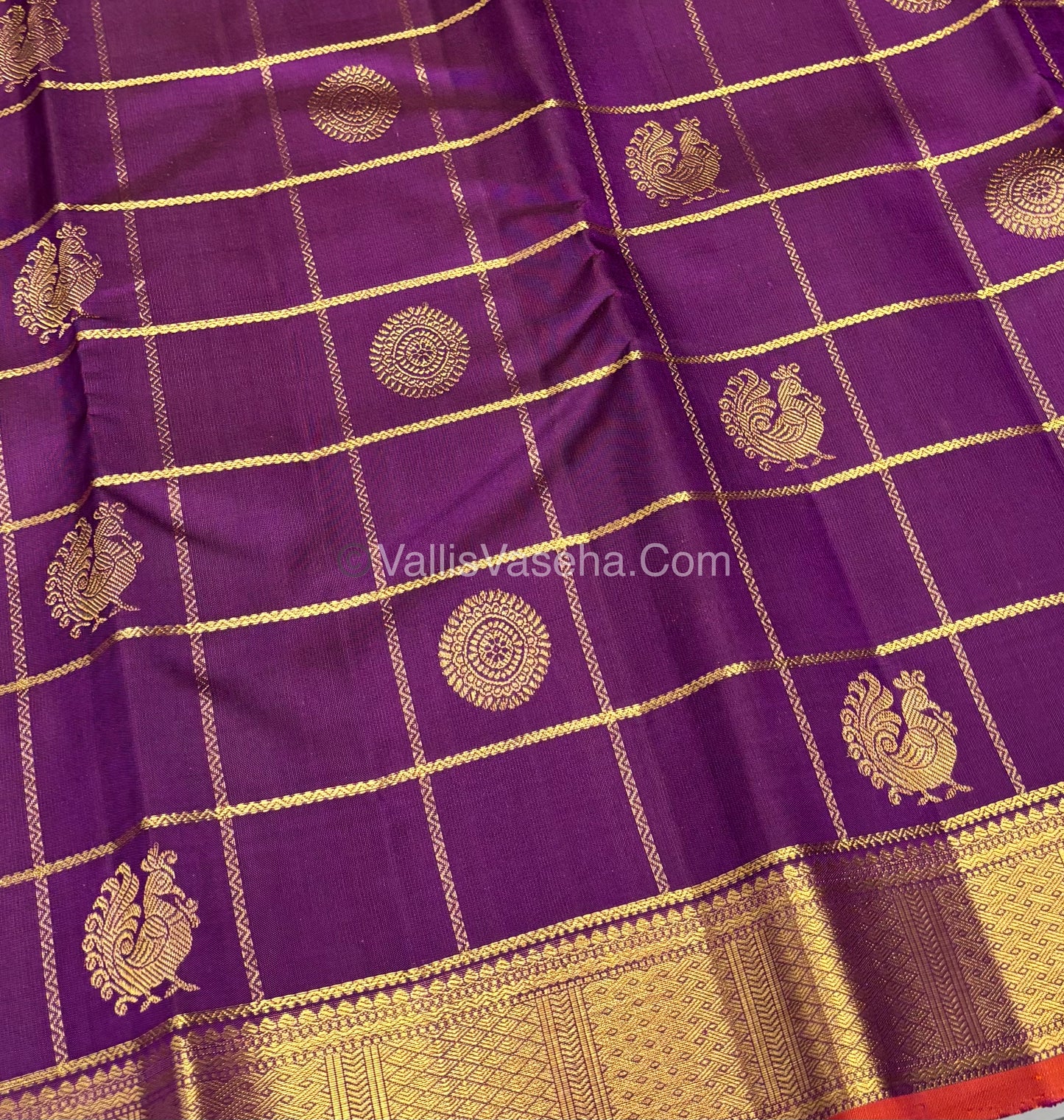 Pure Kanchipuram Silk Saree - Purple Shade - VVPS027