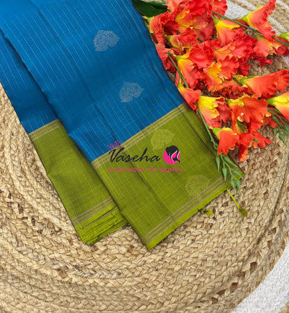 Half Mix - Pure Soft Silk Saree - Vairavoosi Pattern - Long Retta Petta Border with Butta - VVPSS107