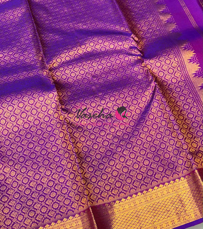 Pure Kanchipuram Silk Saree - Purple Shade  - VVPS056