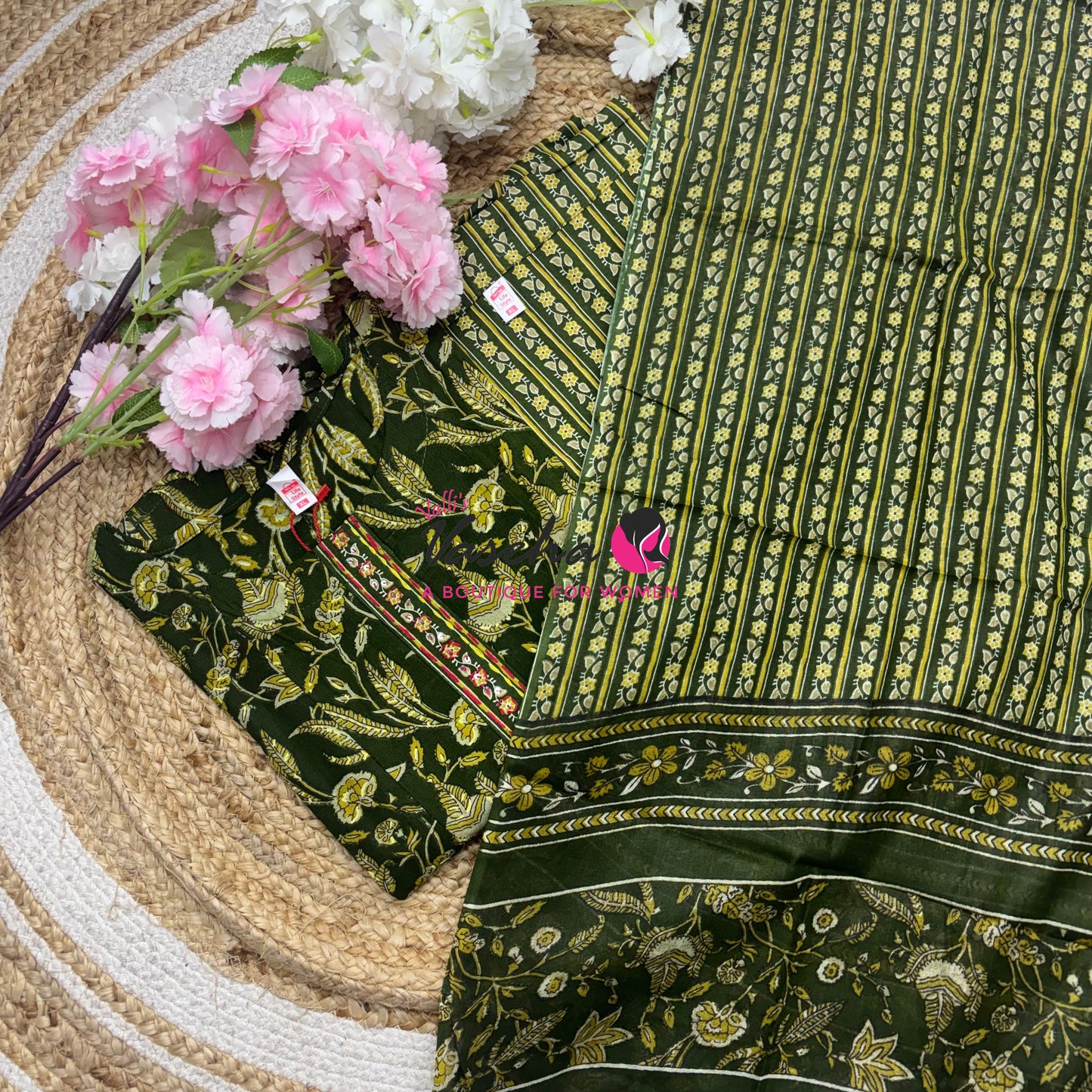 Ready Made - Anarkali - Salwar, Kameez & Duppatta(3pc)- Printed Cotton - VVAS011