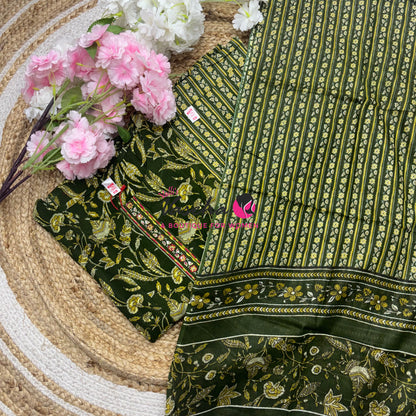 Ready Made - Anarkali - Salwar, Kameez & Duppatta(3pc)- Printed Cotton - VVAS011