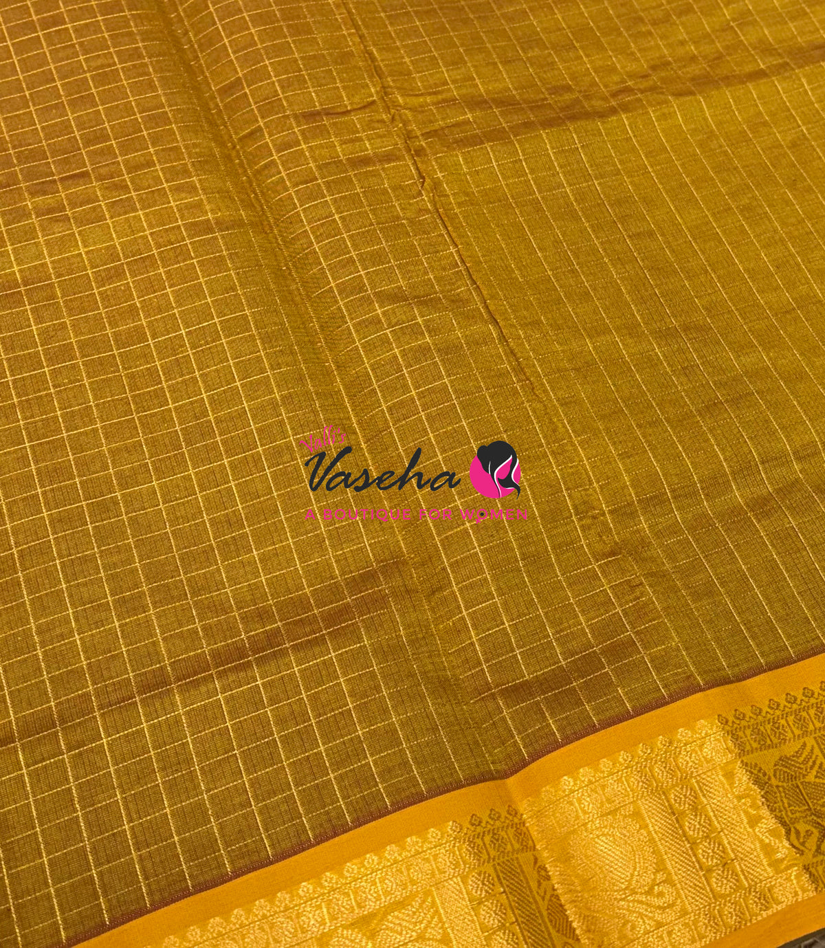 Semi Silk Cotton Saree - Checks Pattern - VVSSC019