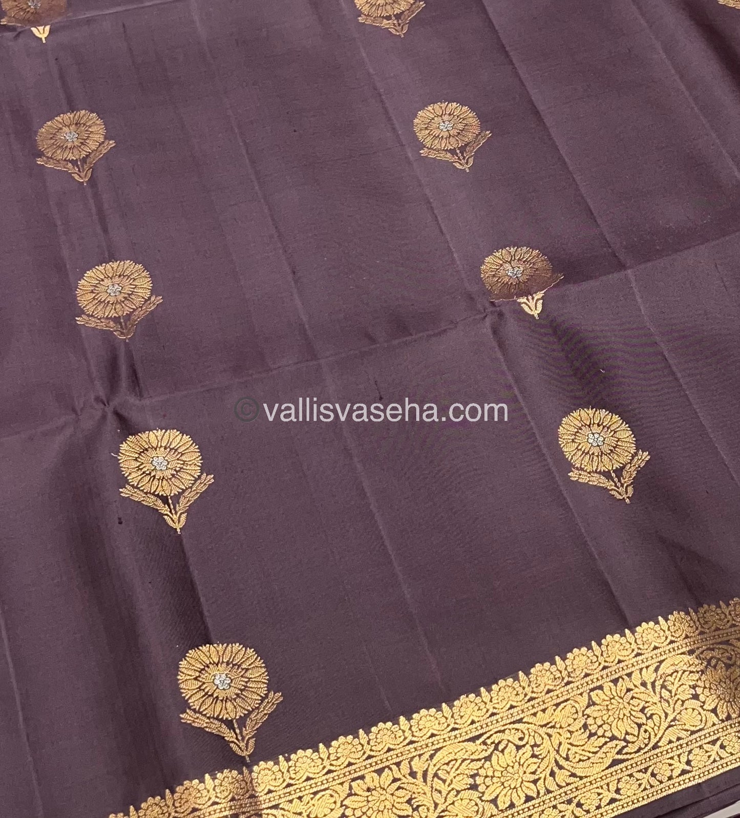 Pure Soft Silk Saree - Kanchi Border -  Brown Shade - VVPSS046
