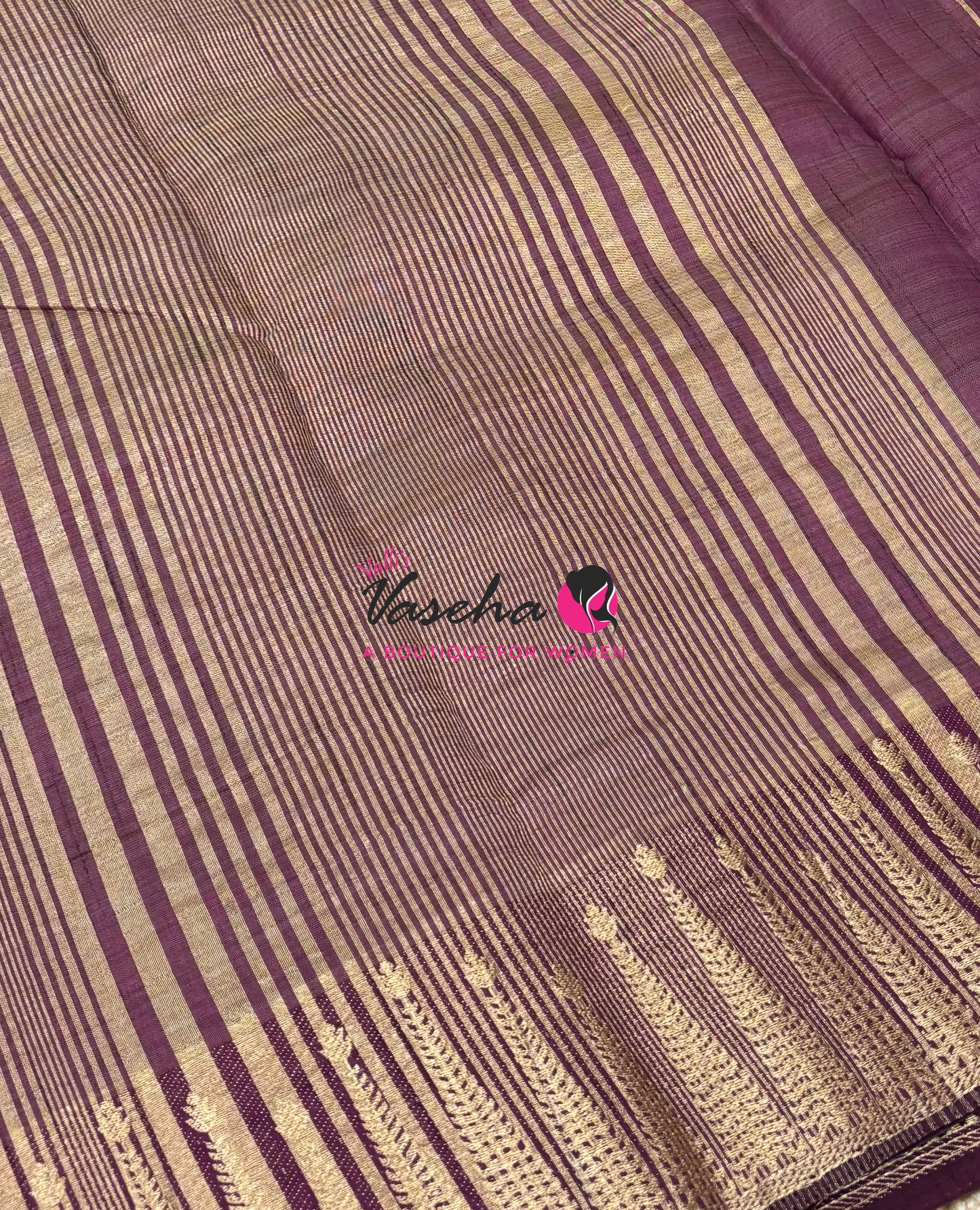 Semi Tussar Silk Saree | Wine Shade |VVSTS050