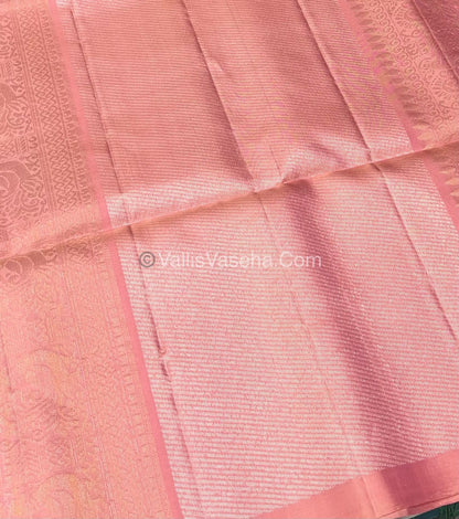 Pure Soft Silk Saree - Border Less  - Purplish Pink & Light Peach Combo - VVPSS055
