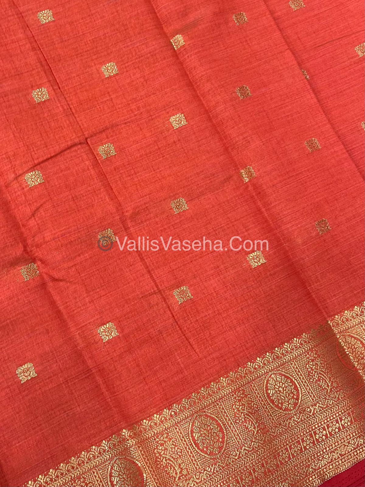 Semi Tussar Silk Saree |Orange shade |VVSTS045