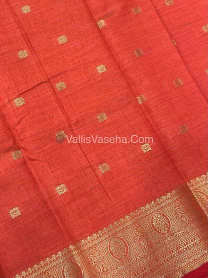 Semi Tussar Silk Saree |Orange shade |VVSTS045