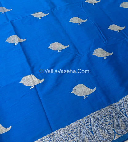 Banarasi - Heritage Silk - Semi Kathan Silk - Blue Shade - VVBHS005