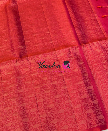 Pure Soft Silk Saree - Peachish Pink Shade - VVPSS119