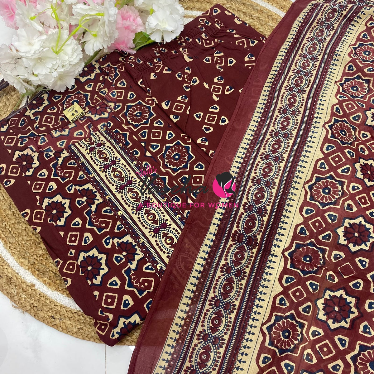 Ready Made | Semi Anarkali Set  (3pc)|Cotton |VVRMS035
