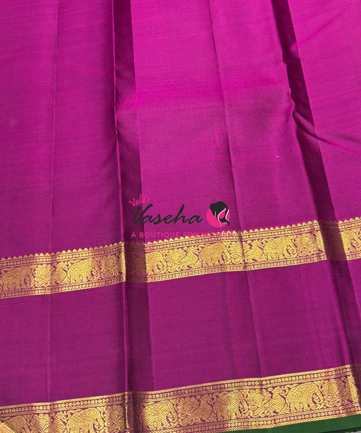 Pure Bridal Kanchipuram Silk Saree -  Green & Purple Combo - VVPS076
