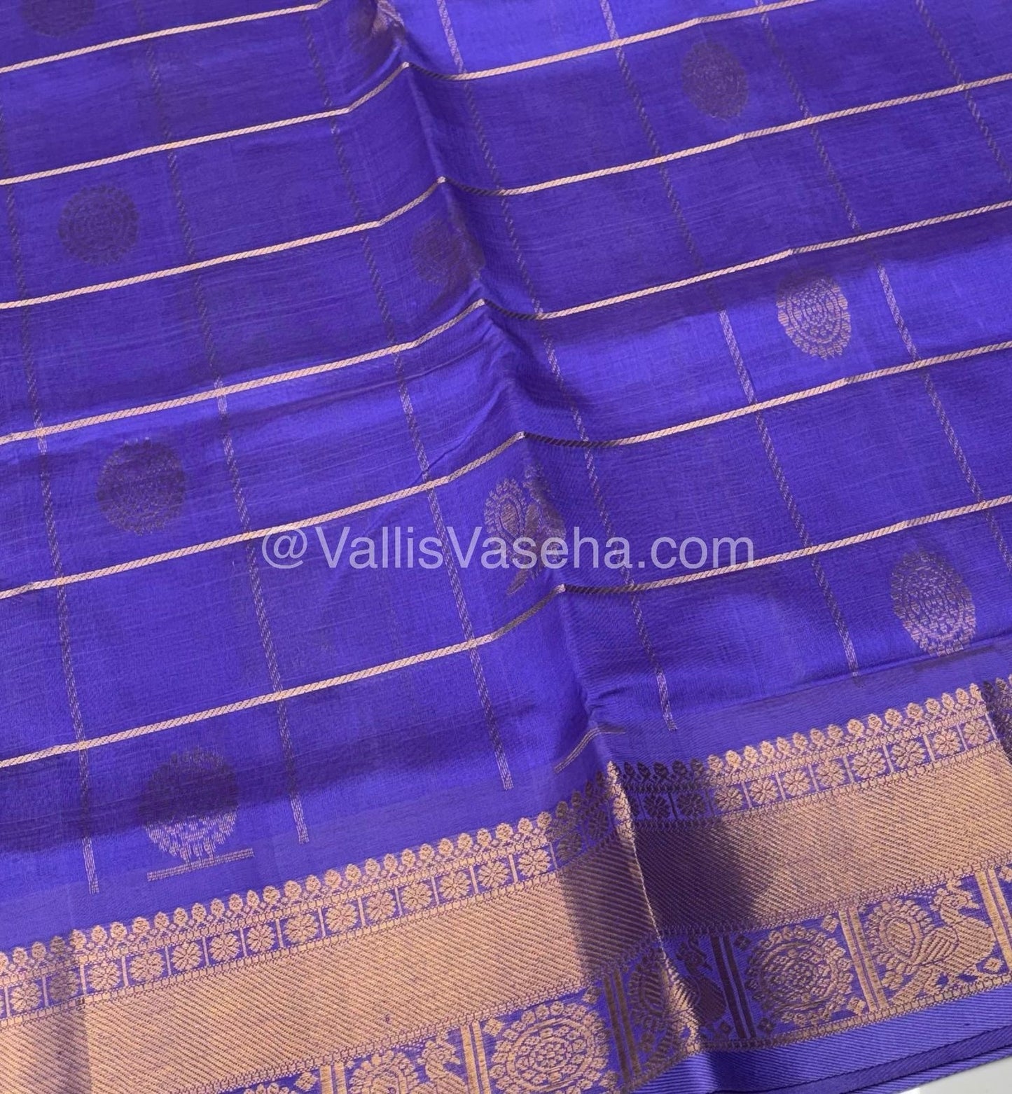 Pure Silk Cotton Saree - Mayil & Chakkaram Design - Lavender - VVMC001