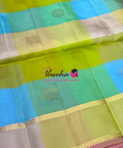 Pure Soft Silk Saree  - Pazhum Pazhamum Checks - VVPSS092