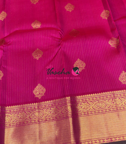 Pure Kanchipuram Silk Saree - Vairavoosi Design  - Pink Shade - VVPS059