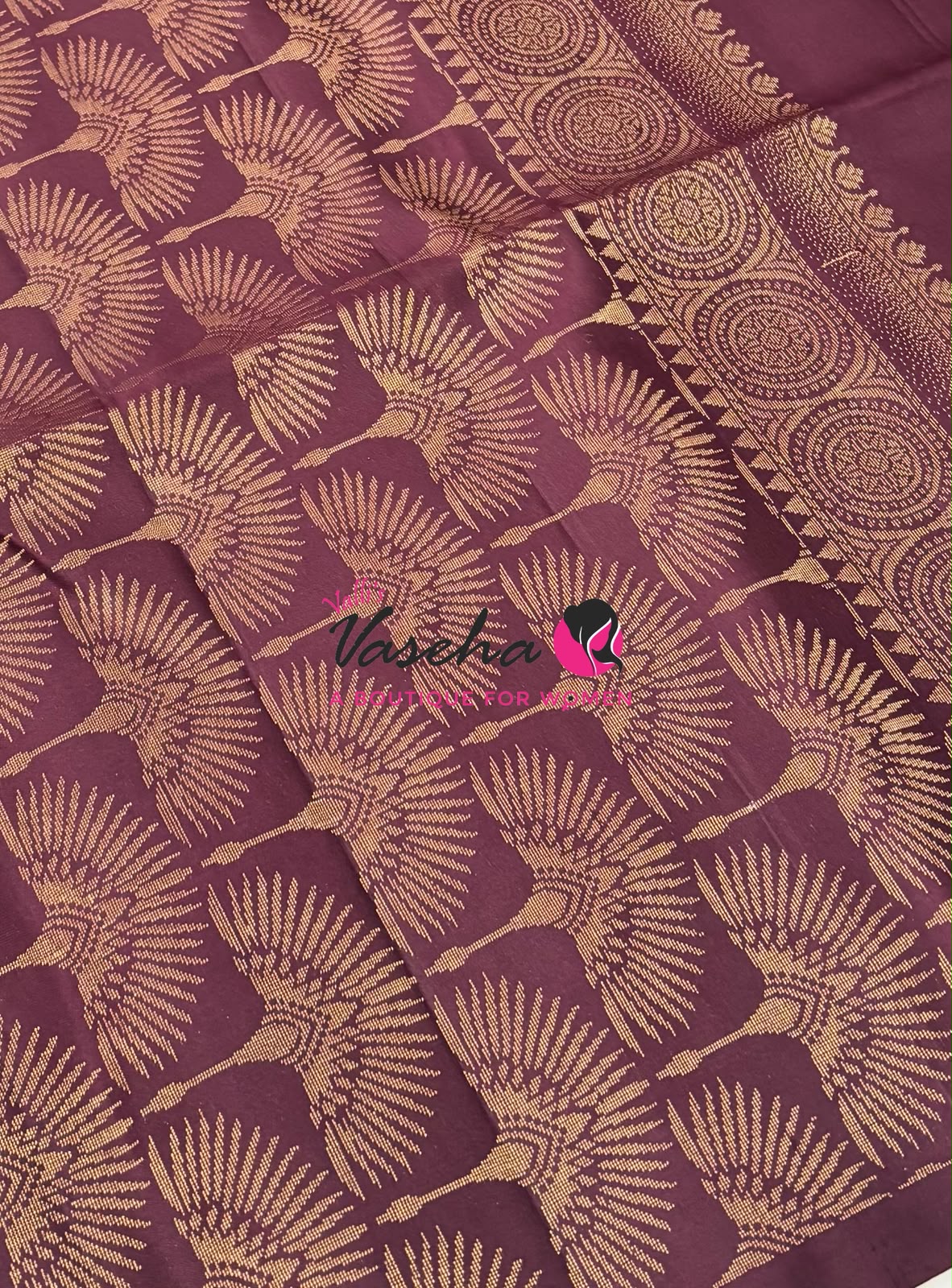 Pure Soft Silk Saree - Pink & Brown - VVPSS091